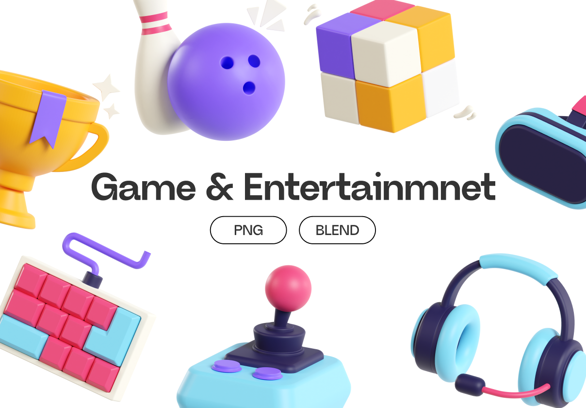 Game & Entertaintment 3D Icons - Uncategorized design asset by ui8