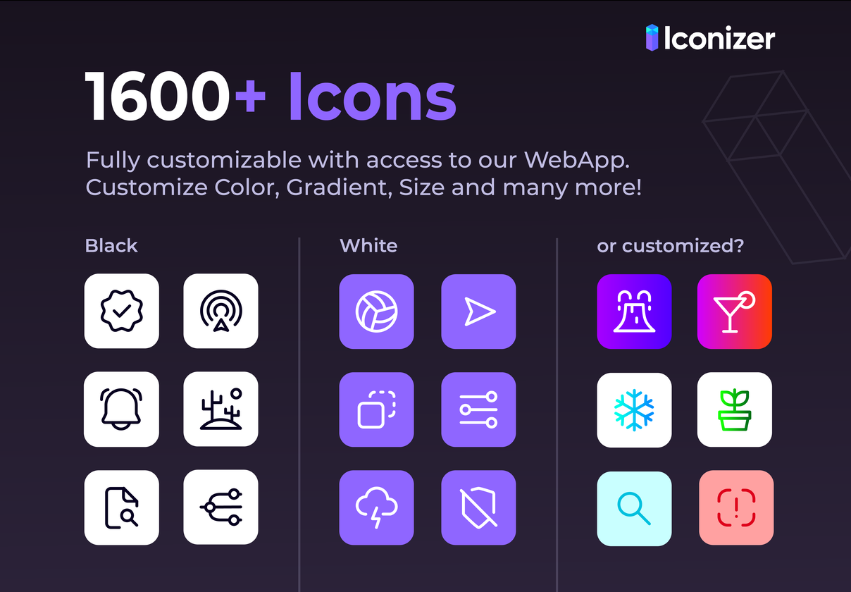 Online Customizable Icon Set v.1.0 | Line Style