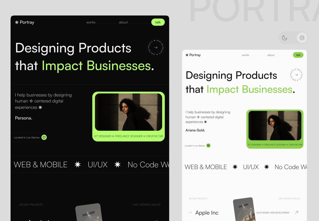 Portray: Framer Portfolio Template