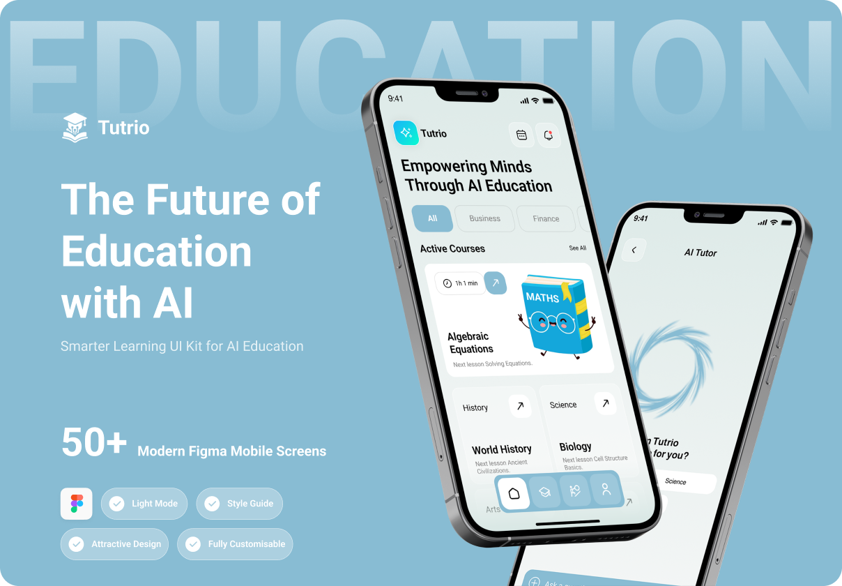 Tutrio | AI Education App UI Kit for Figma