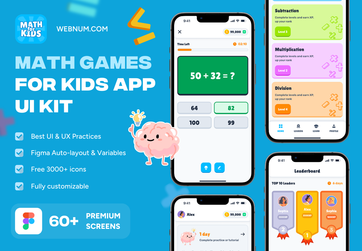 Math For Kids - Math Games For Kids App UI Kit