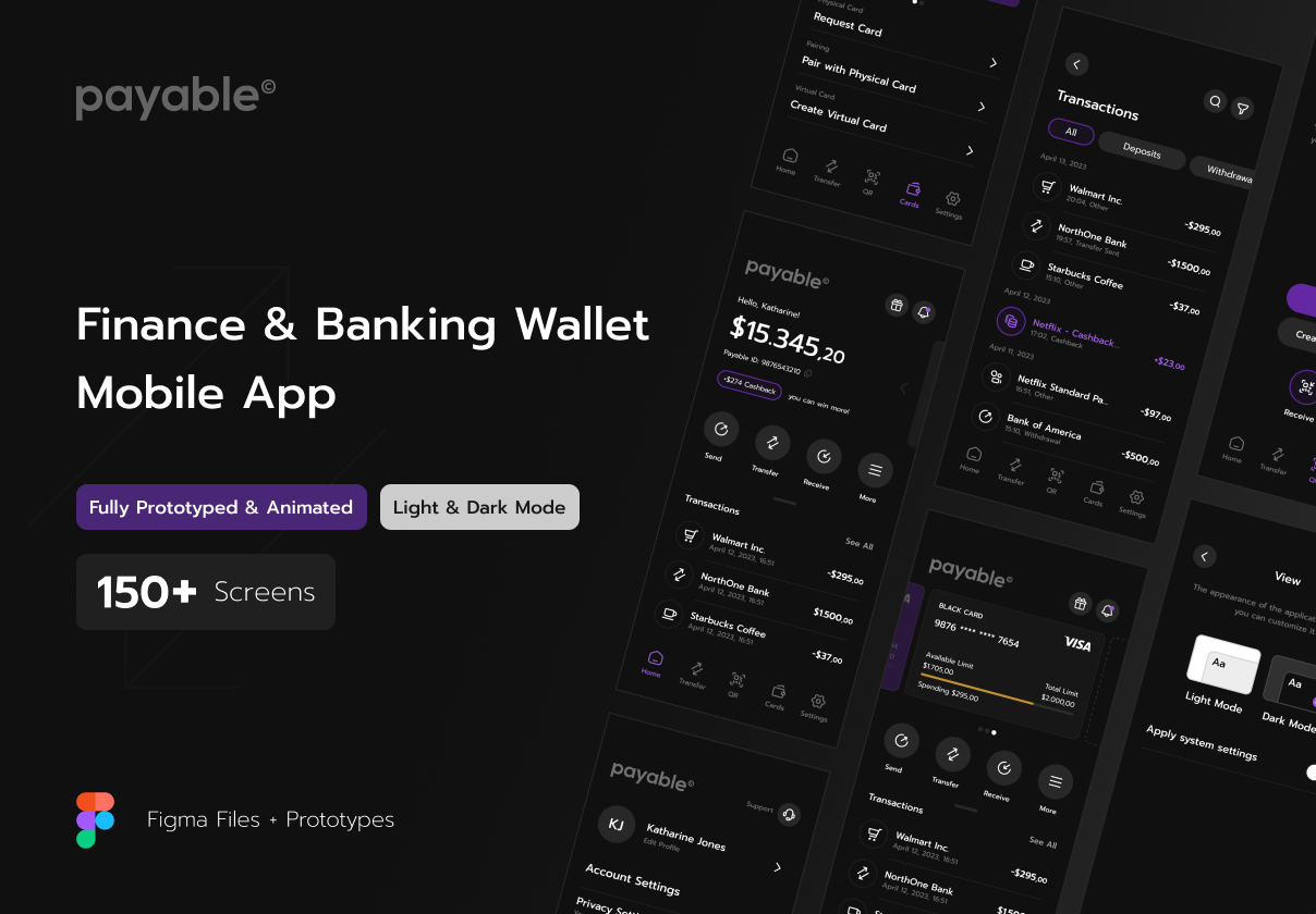 Payable | Finance & Banking Wallet Mobile App - Mobile design asset by UI8