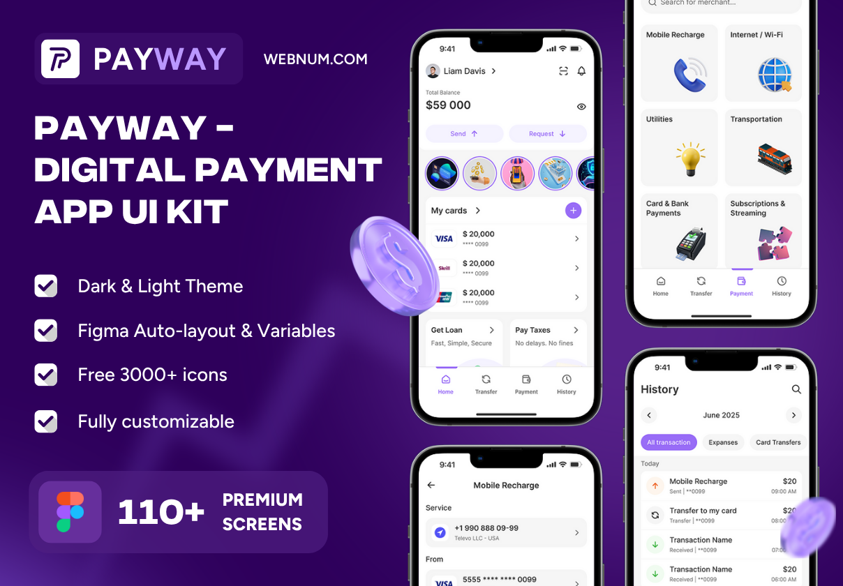 PayWay - Digital Payment App Ui Kit