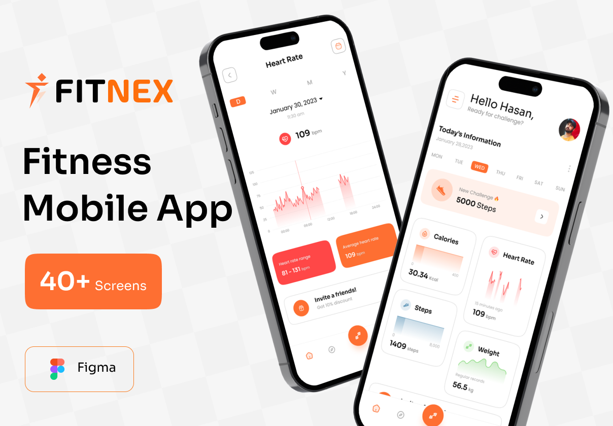Fitnex - Fitness Mobile App UI Kit - Mobile design asset by UI8