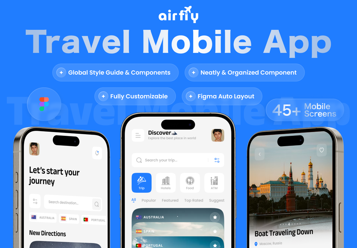 Airfly - Travel Mobile App UI Kit