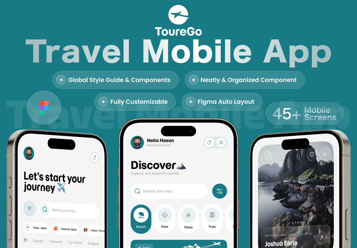 ToureGo - Travel Mobile App UI Kit