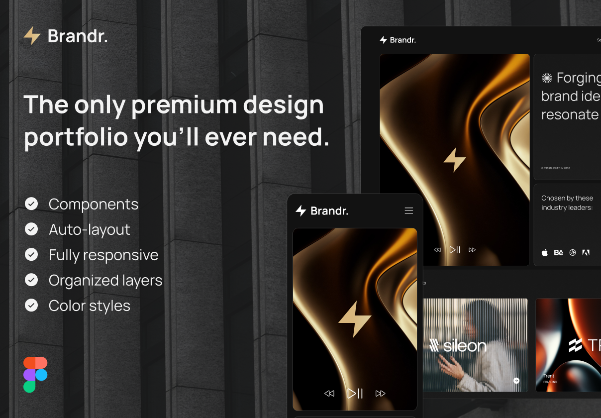 Brandr - Premium Design Portfolio - Portfolio design asset by ui8