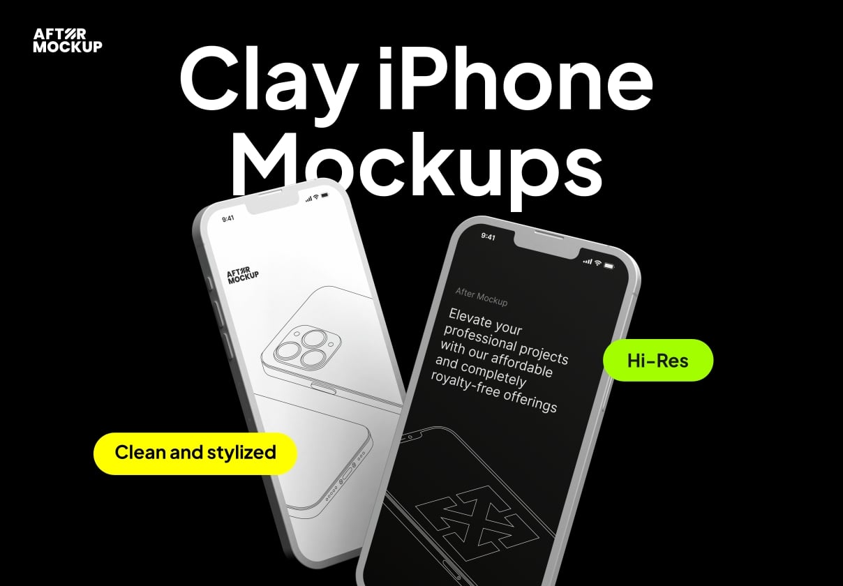 Bundle Clay iPhone Mockups - design asset by UI8