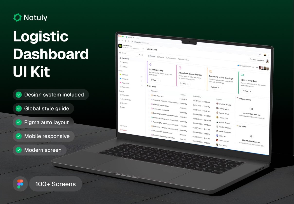 Notuly – AI Notetaker Dashboard UI Kit