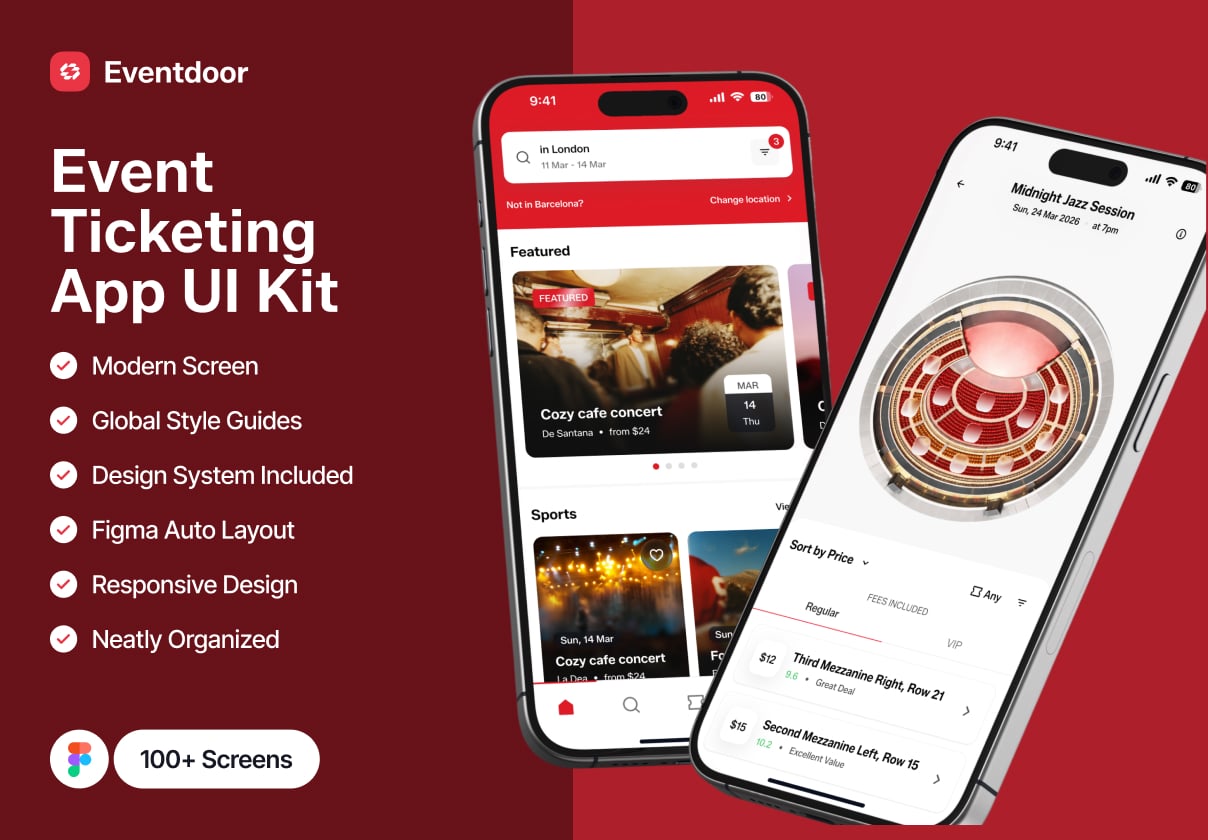 Eventdoor - Event Ticketing App UI Kit - Mobile design asset by ui8