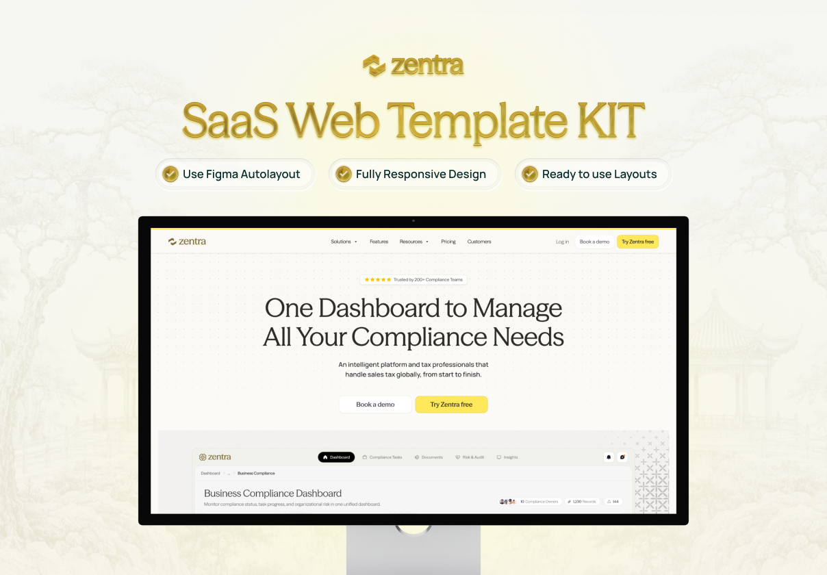 Zentra - SaaS Web Template KIT - SaaS design asset by UI8
