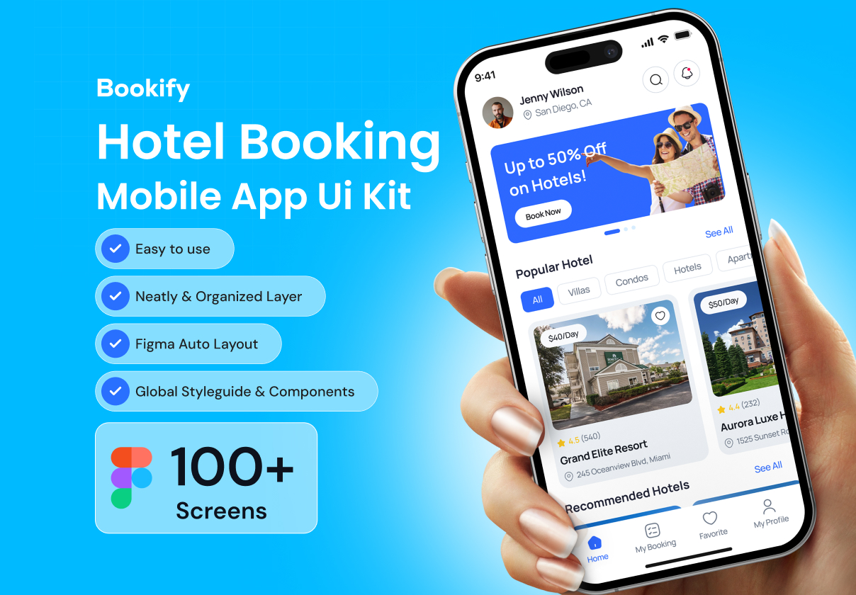Bookify Hotel Booking Mobile App Ui Kit