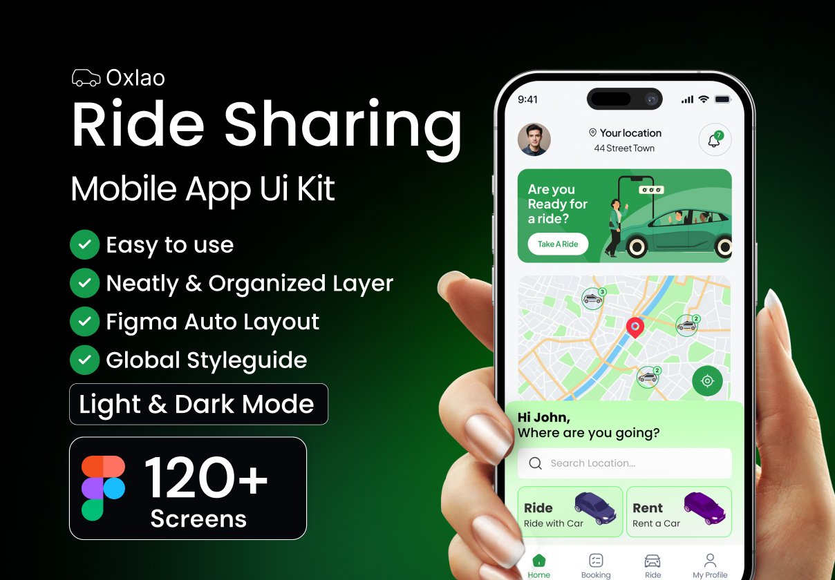 Oxlao Ride Sharing App UI Kit