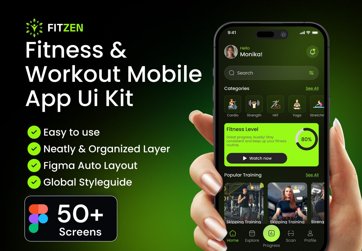 Fitzen Fitness & Workout Mobile UI Kit
