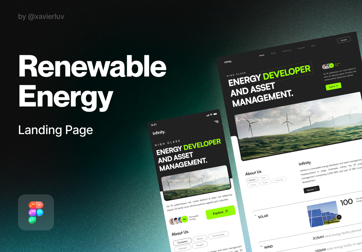 Renewable Energy - Landing Page - Landing Page design asset by ui8