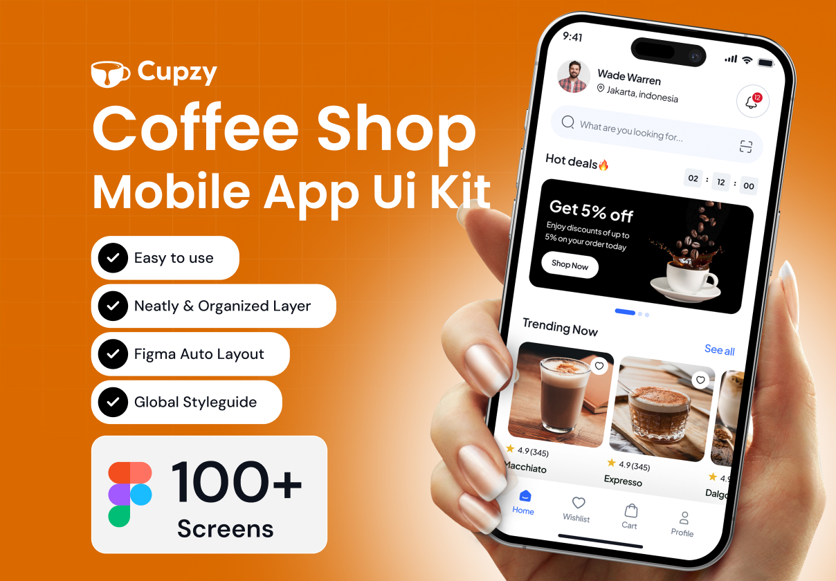 Cupzy Coffee Shop App Ui KIt