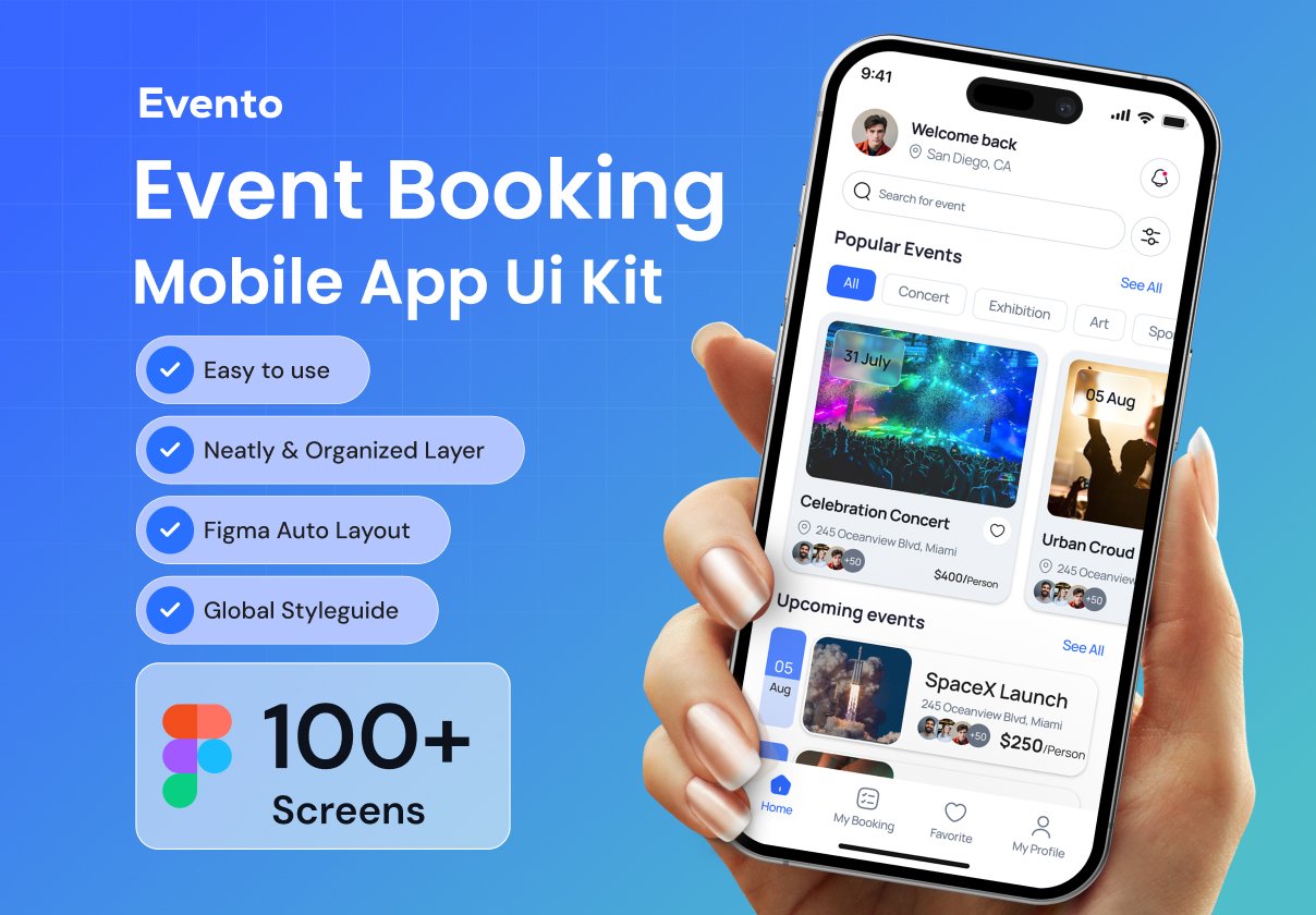 Evento Event Booking Mobile App Ui Kit