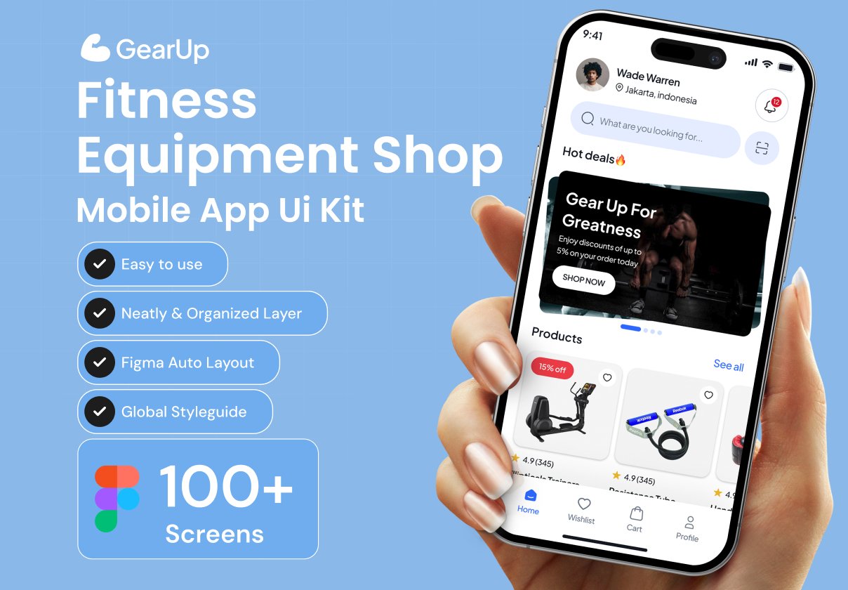 GearUp Fitness Equipment Shop App Ui Kit