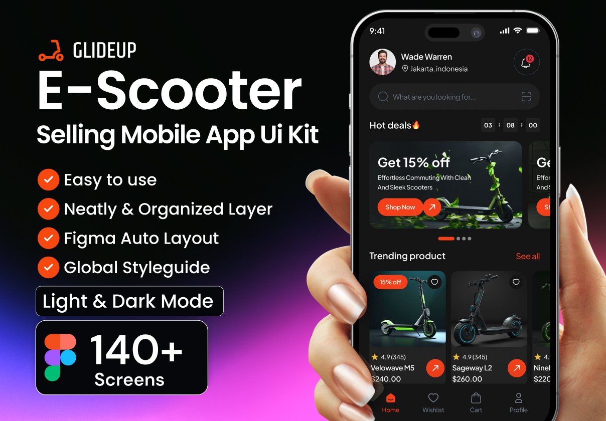 GlideUp – E-Scooter E-Commerce App UI Kit