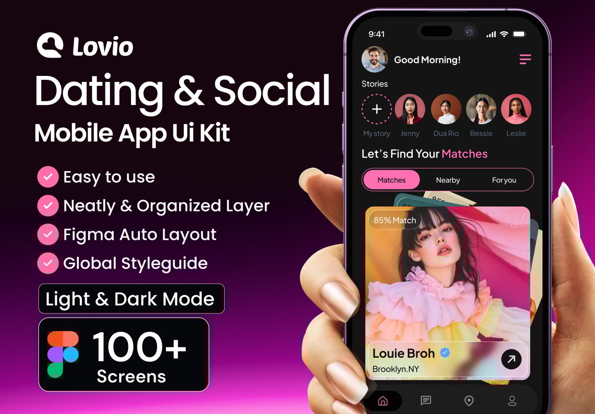 Lovio Dating & Social Mobile UI Kit