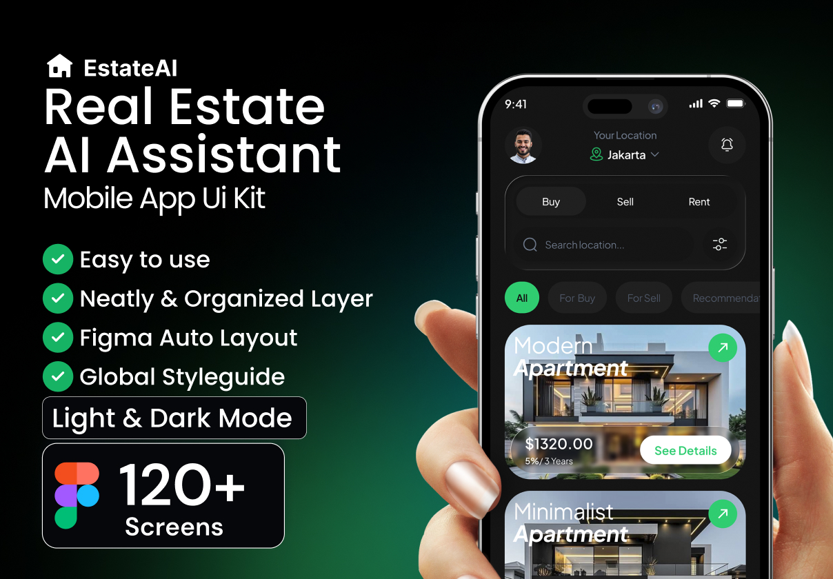 Real Estate AI Assistance Mobile App Ui kit