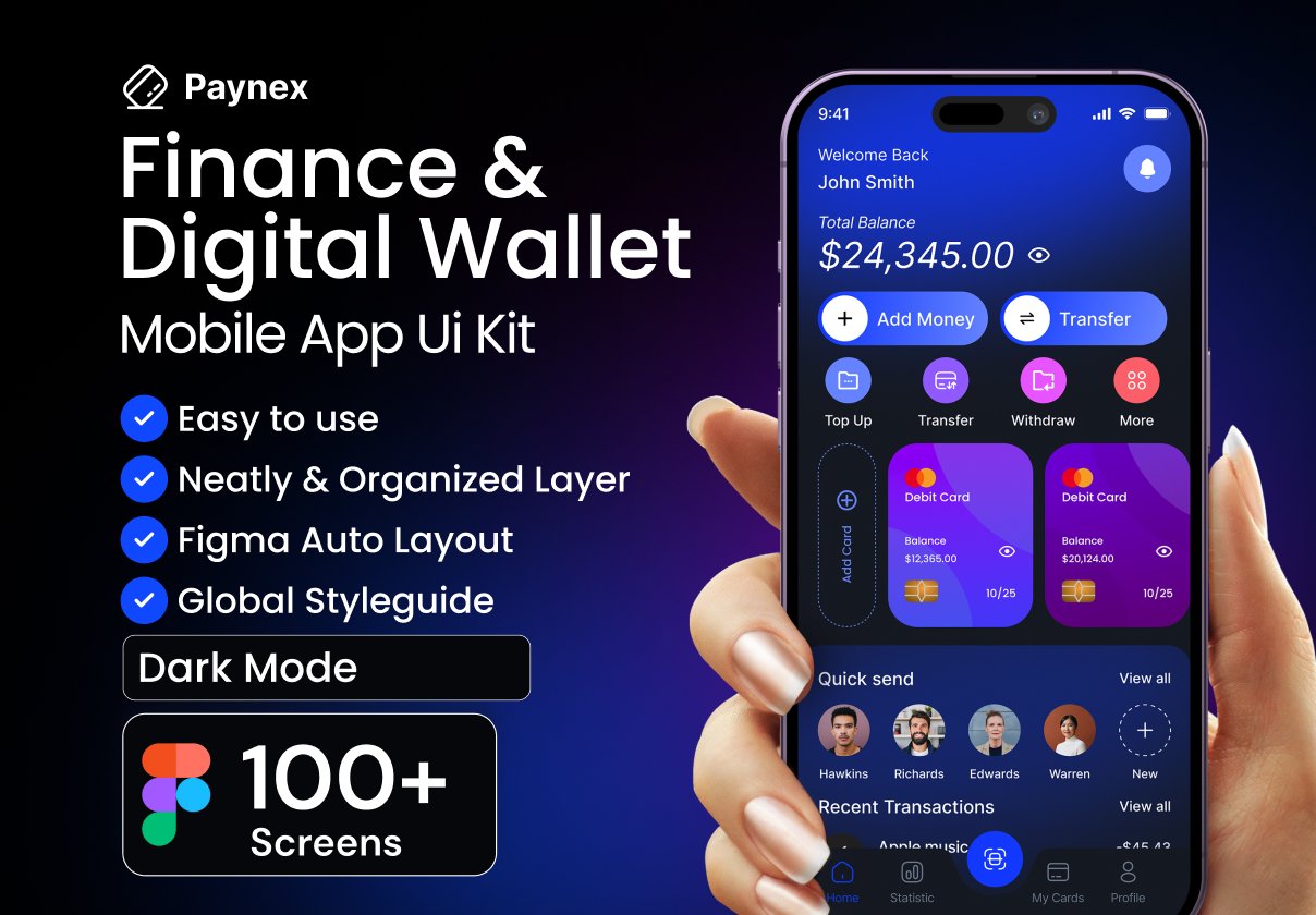Paynex Fintech Mobile App UI kit
