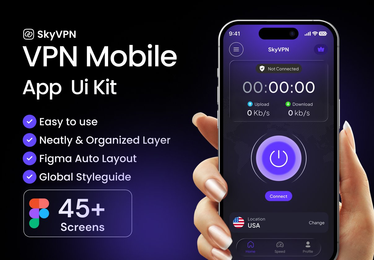 Sky VPN Mobile App UI Kit