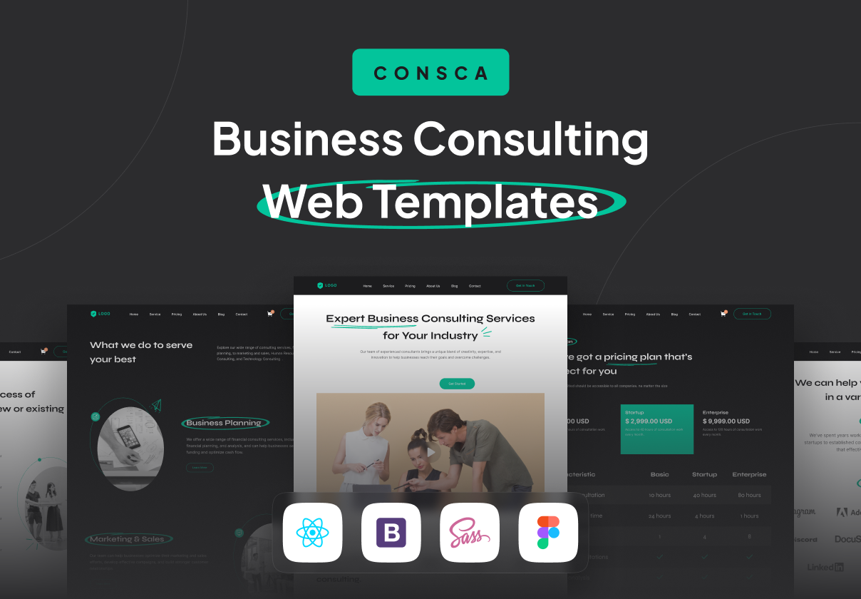 CONSCA - Business Consulting Web Templates - Agency design asset by UI8