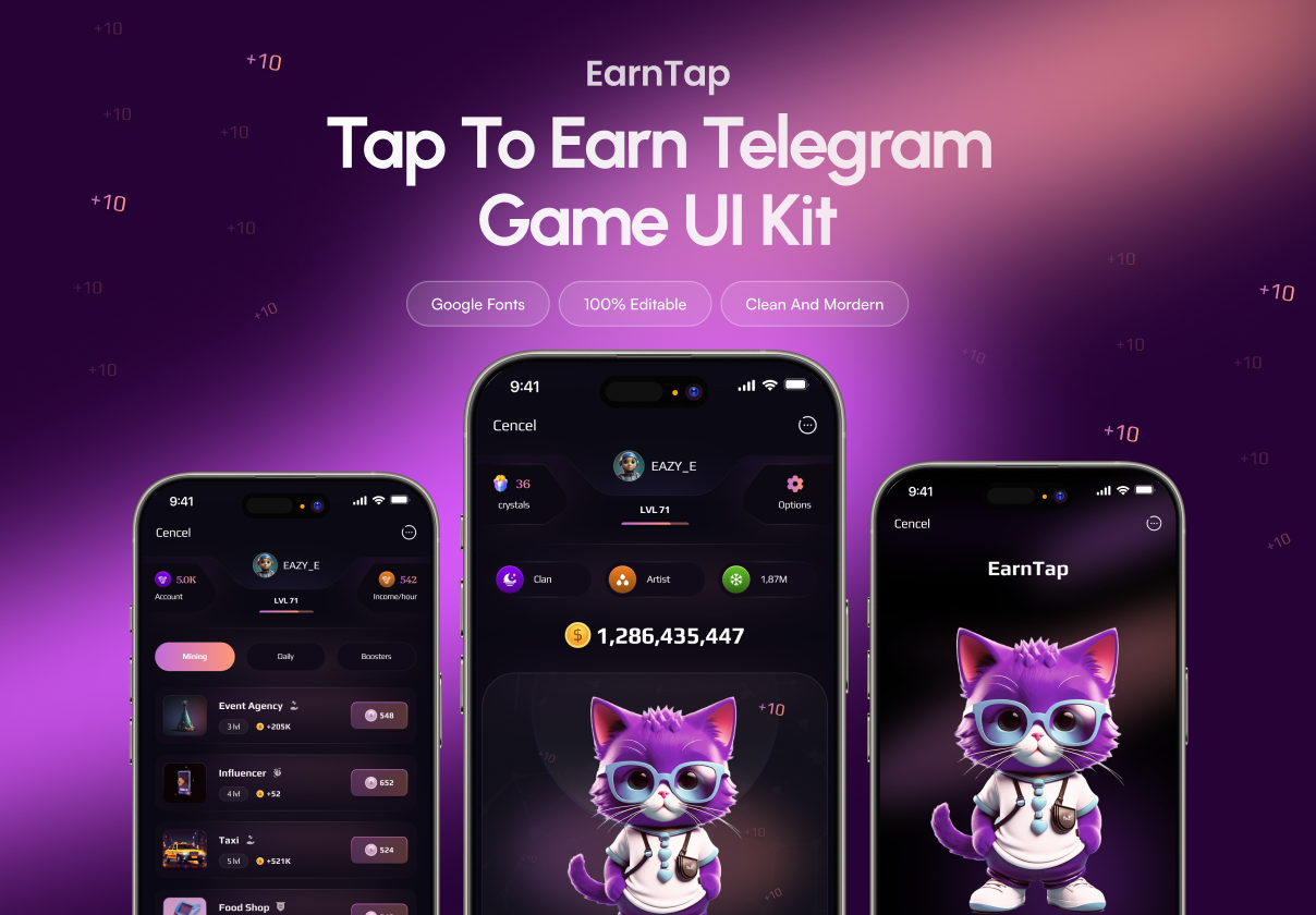 EarnTap - Tap To Earn Telegram Game UI Kit