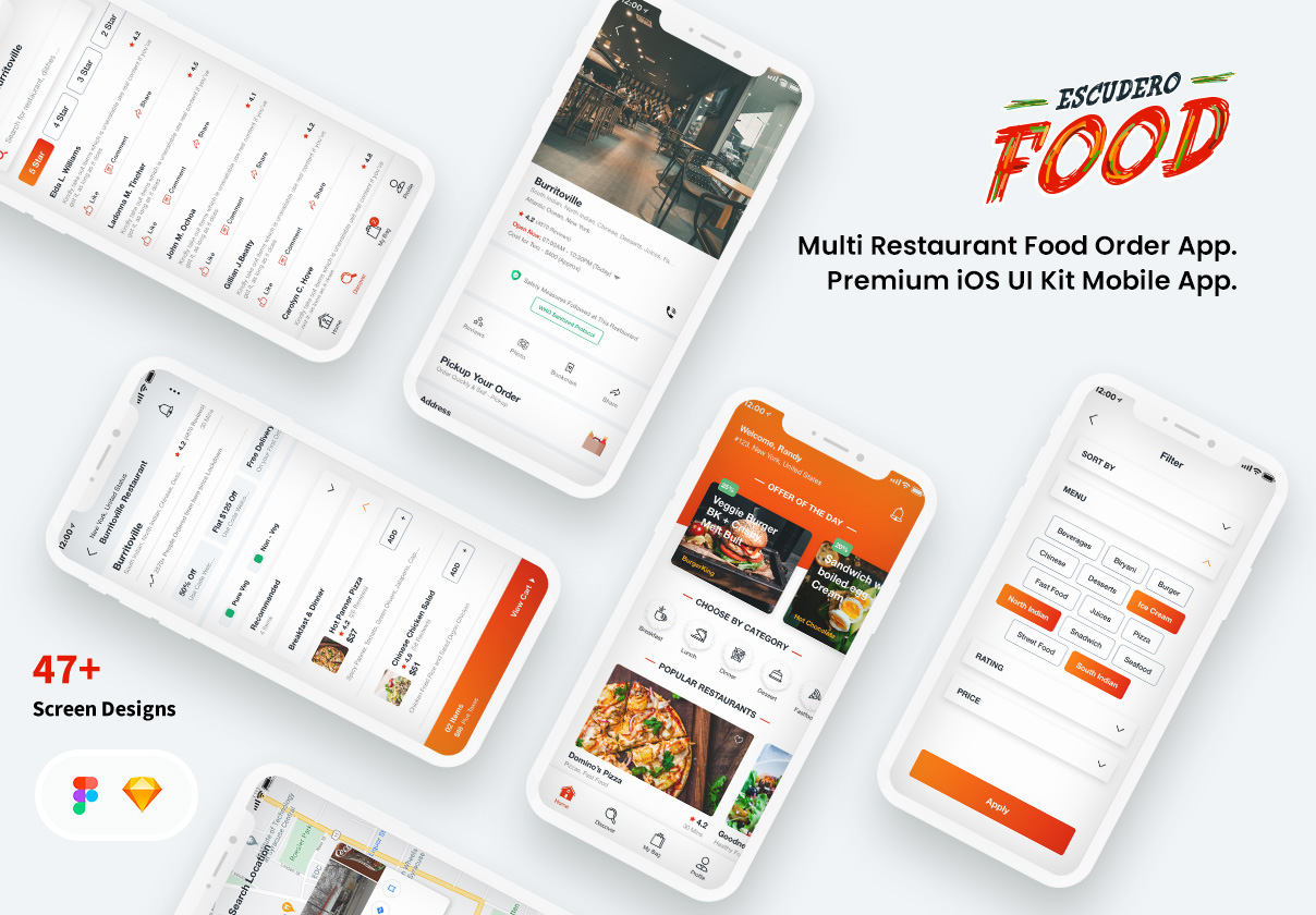 Multi Restaurant Food Order Mobile App UI