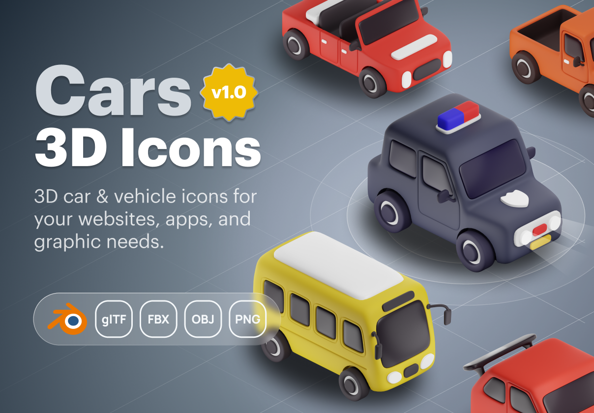 Carly - Car & Vehicle 3D Icon Set - Uncategorized design asset by ui8