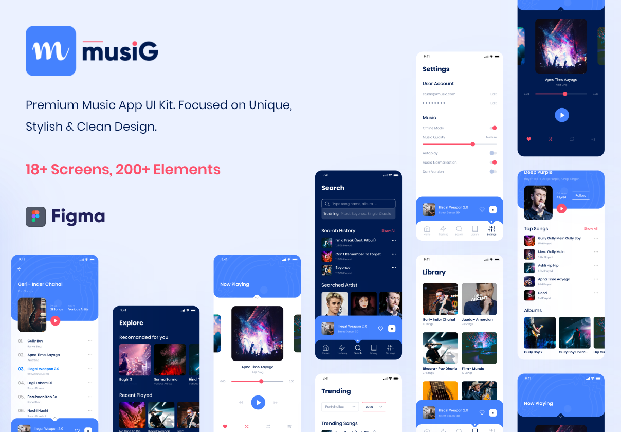 Musig - Music App UI Kit