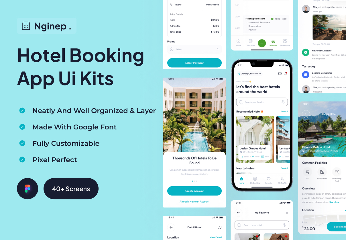 Nginep - Hotel Booking App Ui Kits - Mobile design asset by ui8