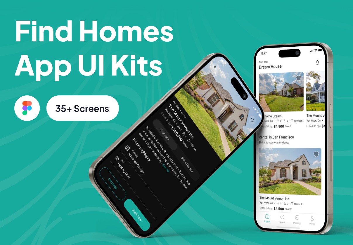 Find Homes App UI Kits - Mobile design asset by UI8