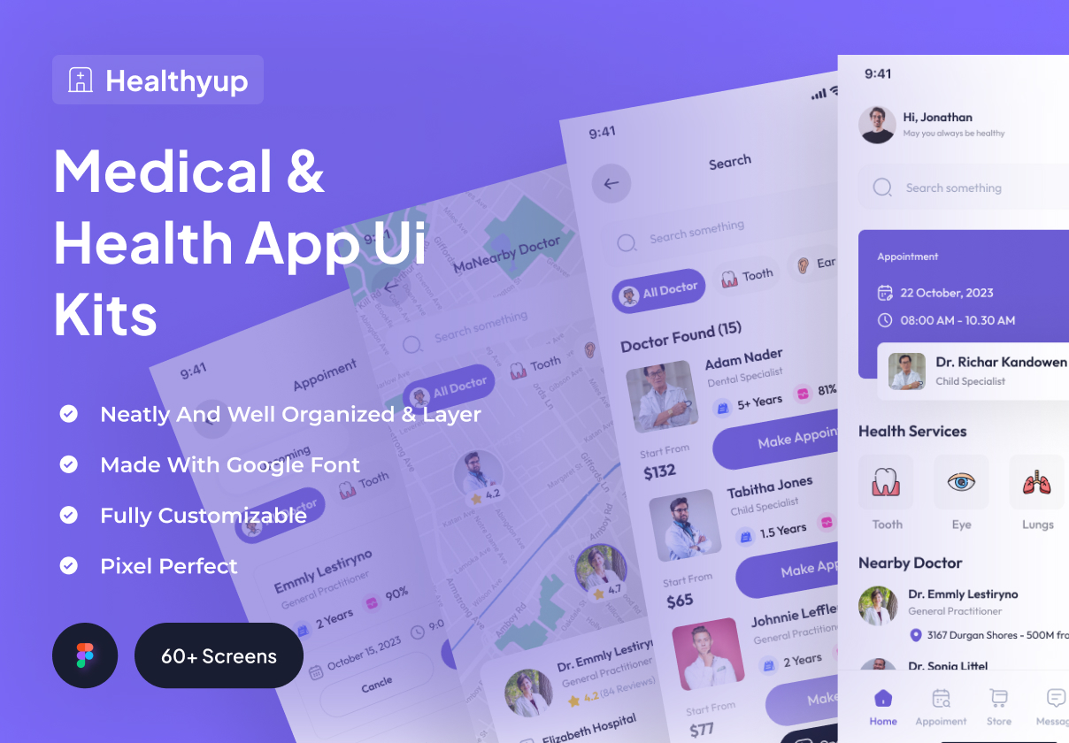 Healthyup - Medical & Health App Ui Kits - Mobile design asset by ui8