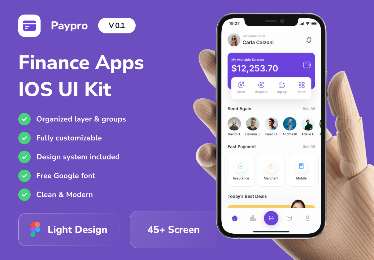 Paypro - Finance Apps IOS UI Kit - Mobile design asset by ui8