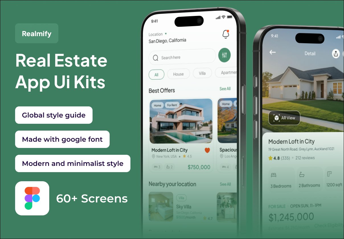 Realmify - Real Estate Premium UI KIts App