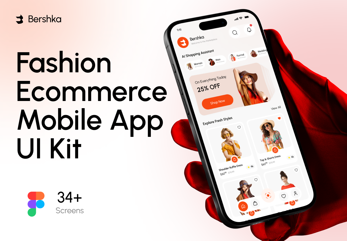 Bershka - Fashion Ecommerce Mobile App UI Kit