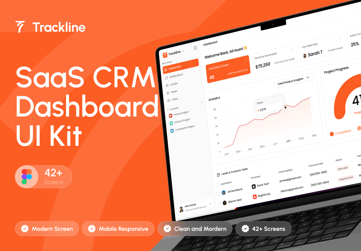 Trackline - SaaS CRM Dashboard UI Kit