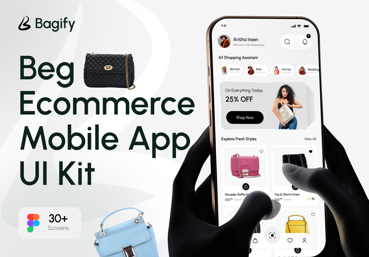 Bagify - Ecommerce Bag Shop App Design UI Kit