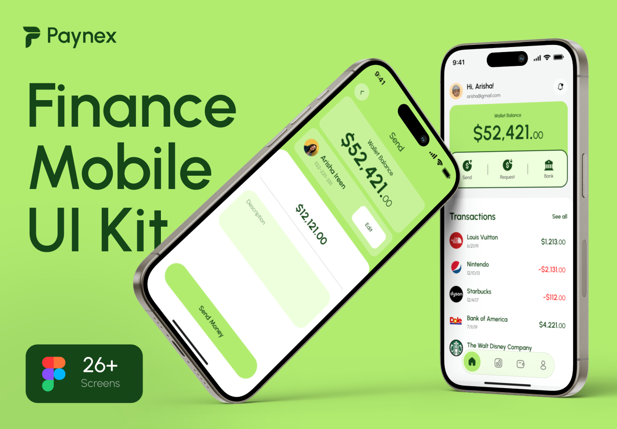 Paynex - Finance Mobile App UI KIT