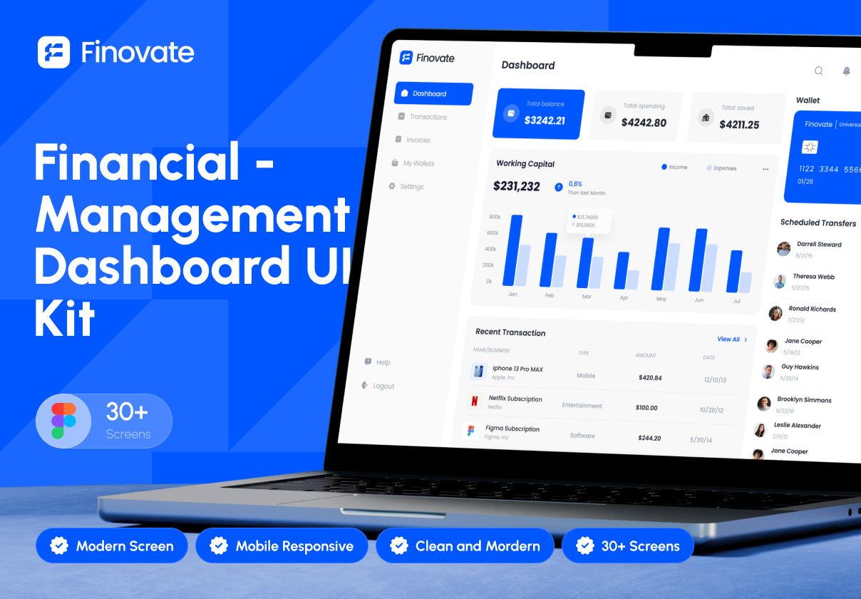 Financial - Management SaaS Dashboard UI Kit