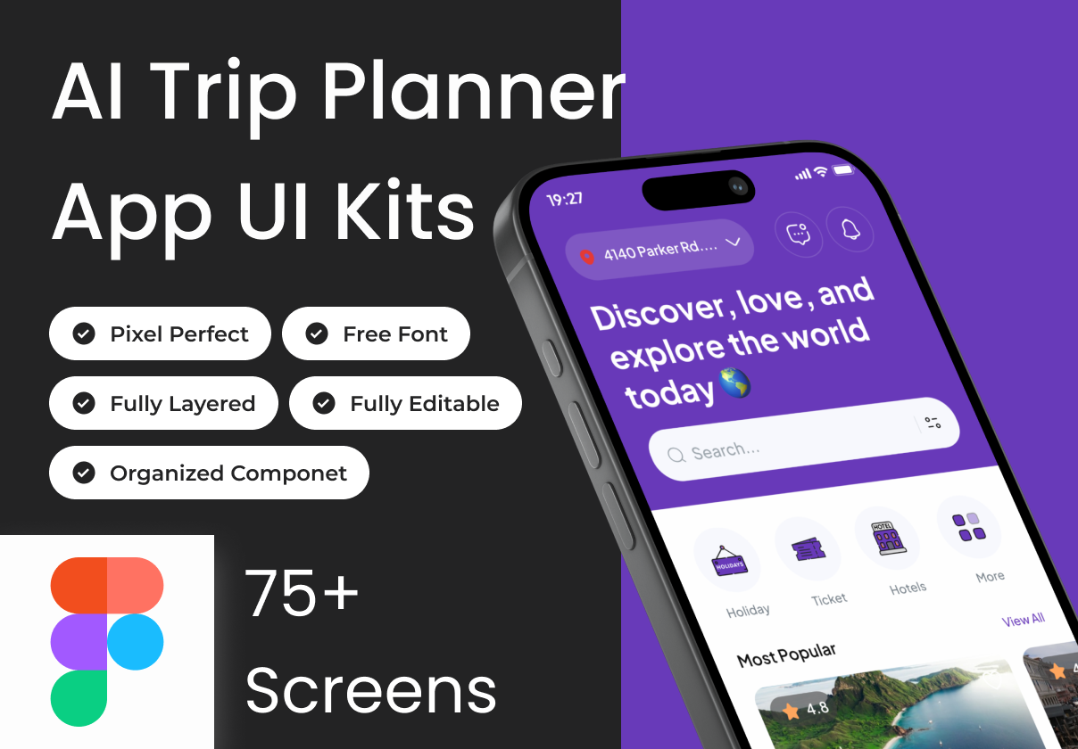 VoyAIge - AI Trip Planner App Ui Kits