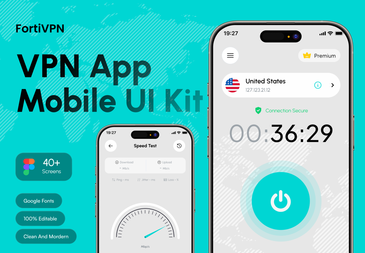 FortiVPN - VPN Mobile App UI Kits