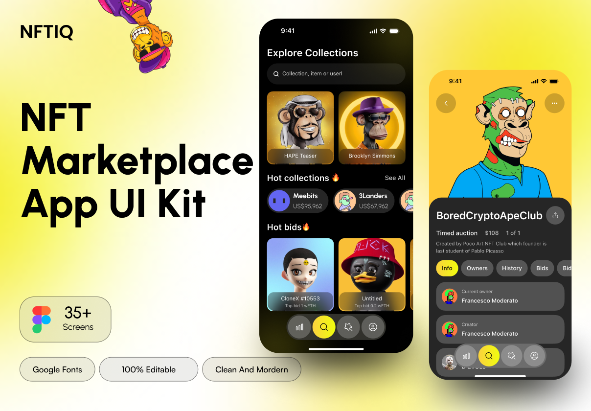 NFTIQ - NFT Marketplace App UI Kit