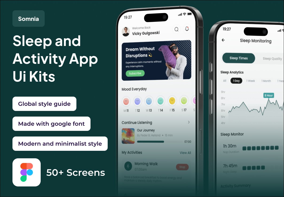 Somnia - Sleep and Activity Premium UI KIts App