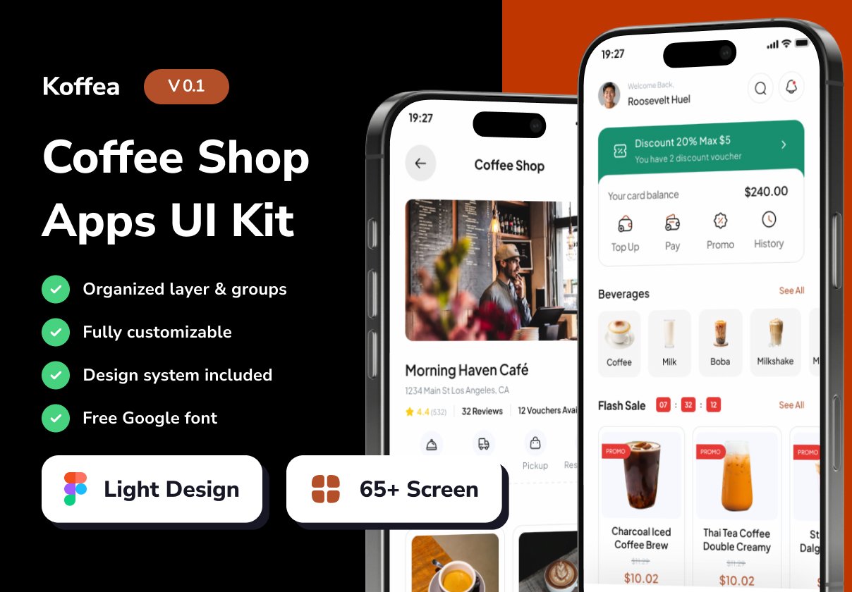 Koffea - Coffee Shop Mobile App UI Kits