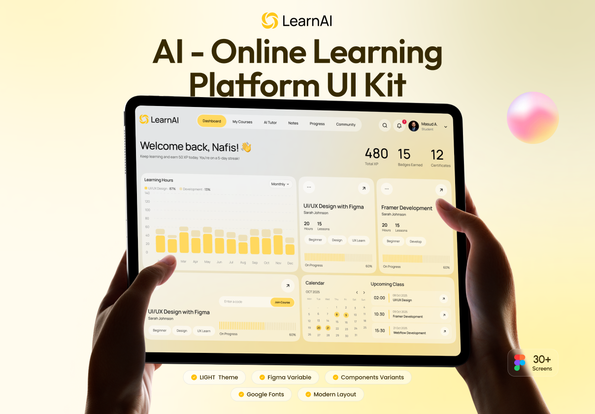 LearnAI - AI Online Learning Platform UI Kit