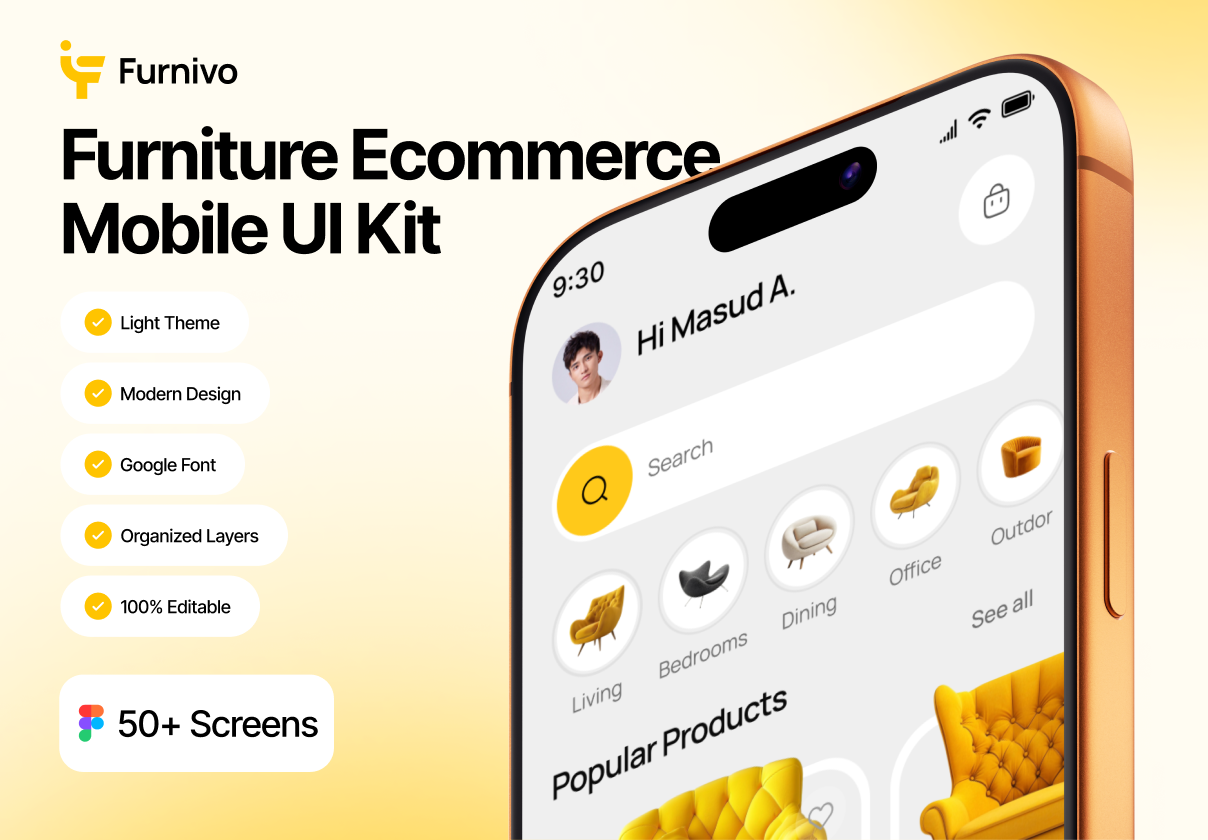 Furnivo - Furniture Ecommerce Mobile UI Kit