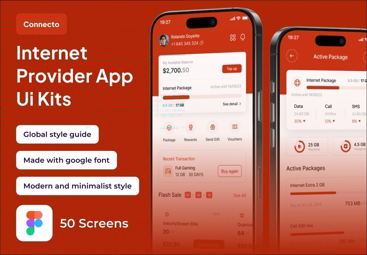 Connecto - Internet Provider Premium UI KIts App